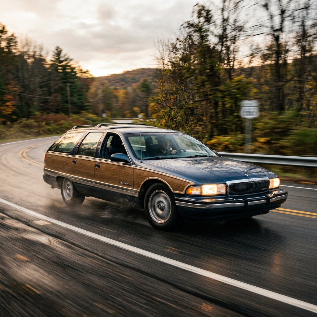 Action Shot: Buick Roadmaster Driving Fast