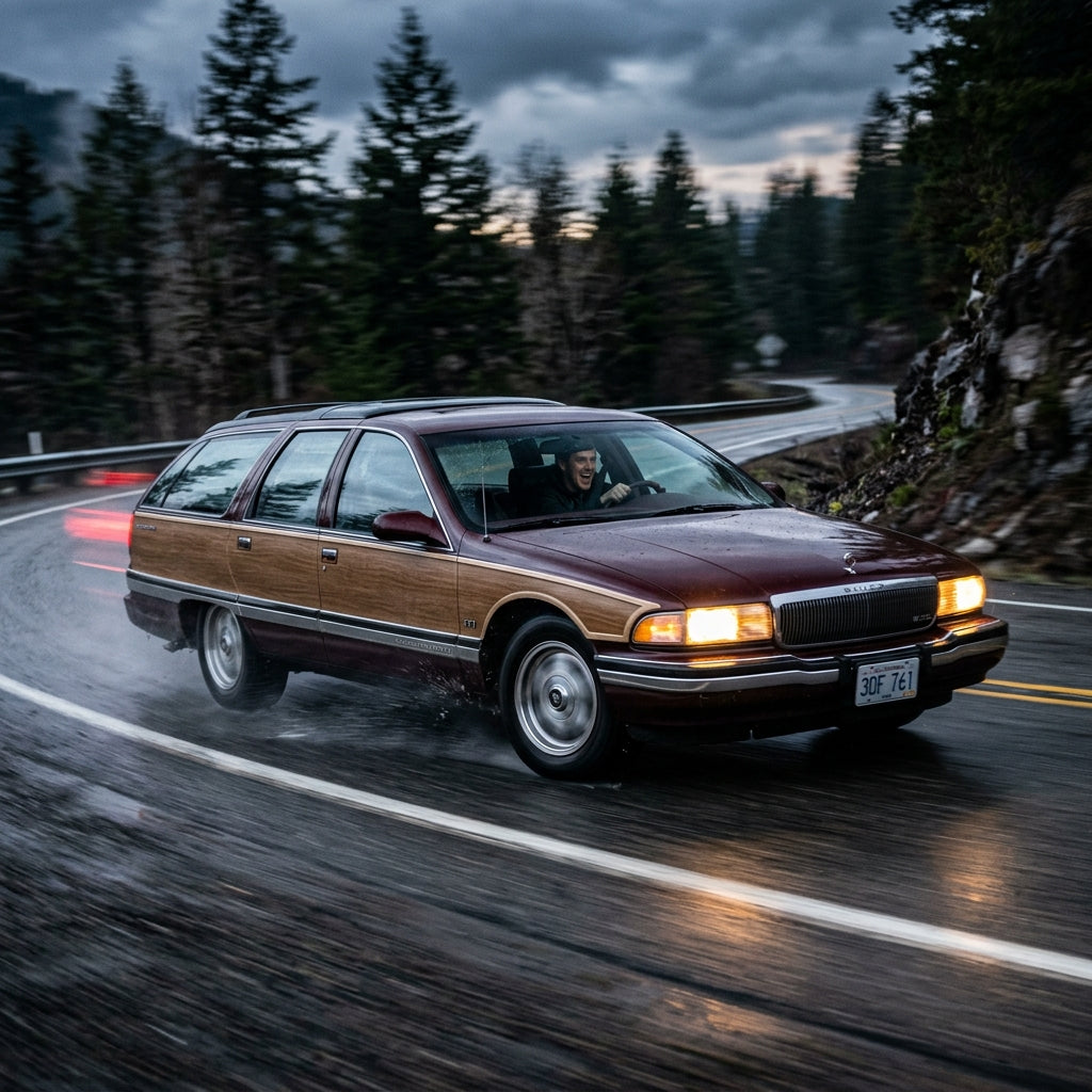 Action Shot: Buick Roadmaster Driving Fast
