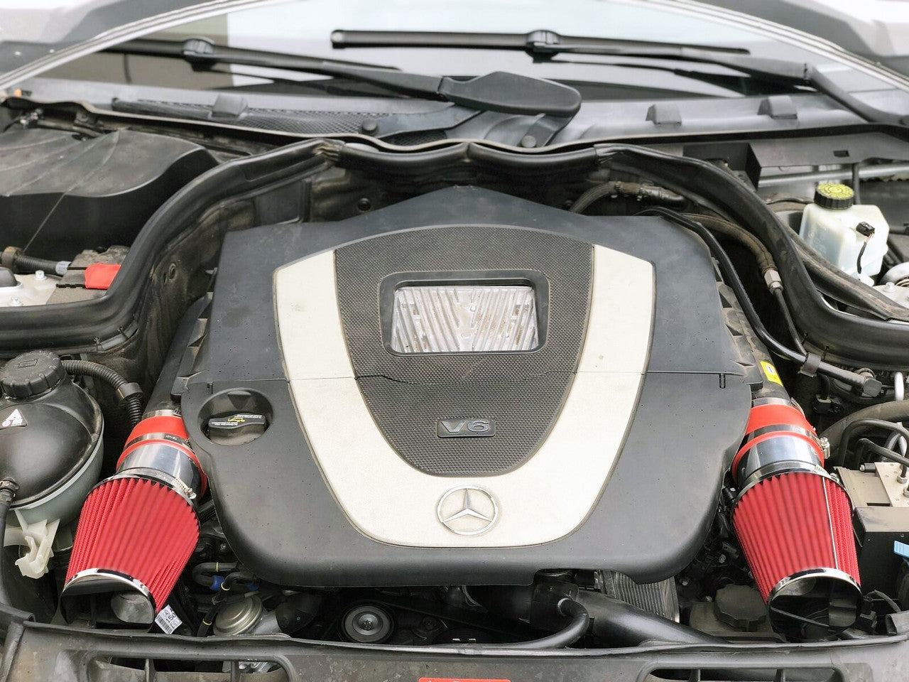 Cold Air Intake for Mercedes Benz C300 C350 (2008-2012) 3.0L 3.5L V6 Engines Red Black Pipe