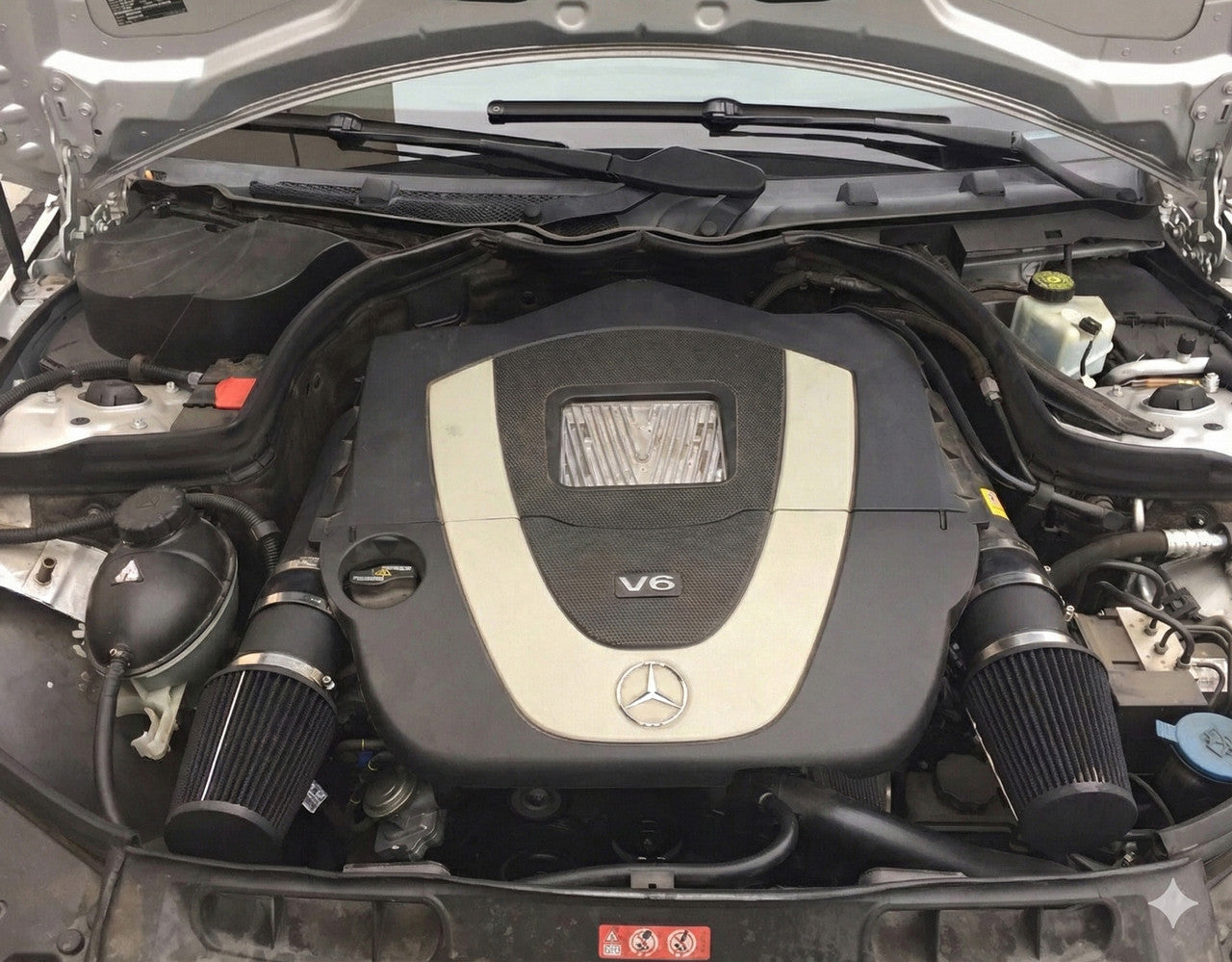 Black Coated Cold Air Intake for Mercedes Benz C300 (2008-2012) 3.5L V6 Engines