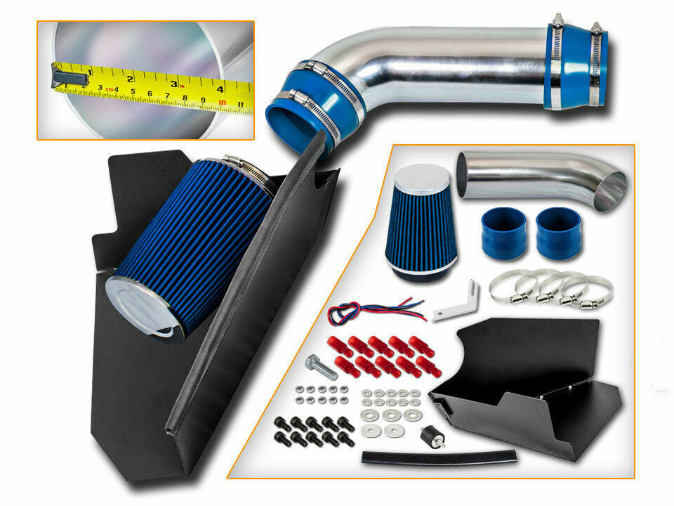 Performance Air Intake W/ Heat Shield For GMC C3500 (1996-2000) with 5.7L V8 Engine Blue