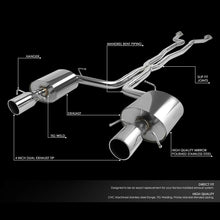 Dual Muffler Catback Exhaust System+4.5"Tips for Cadillac CTS V Sedan (2009-2014) with 6.2L V8 Engine