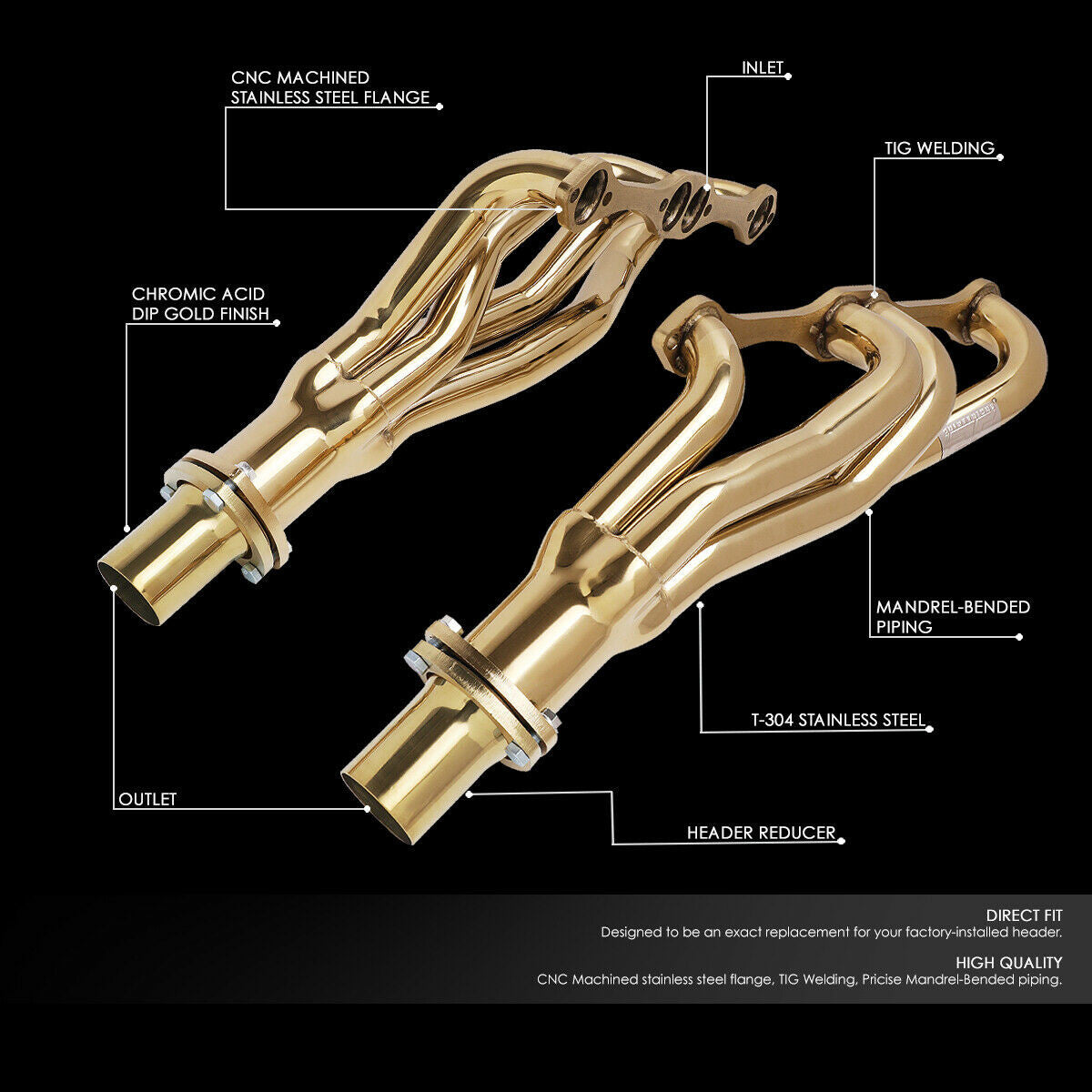 Shorty Exhaust Header Manifold for Chevy/Pontiac/Buick (1978-1987) With SBC Engines