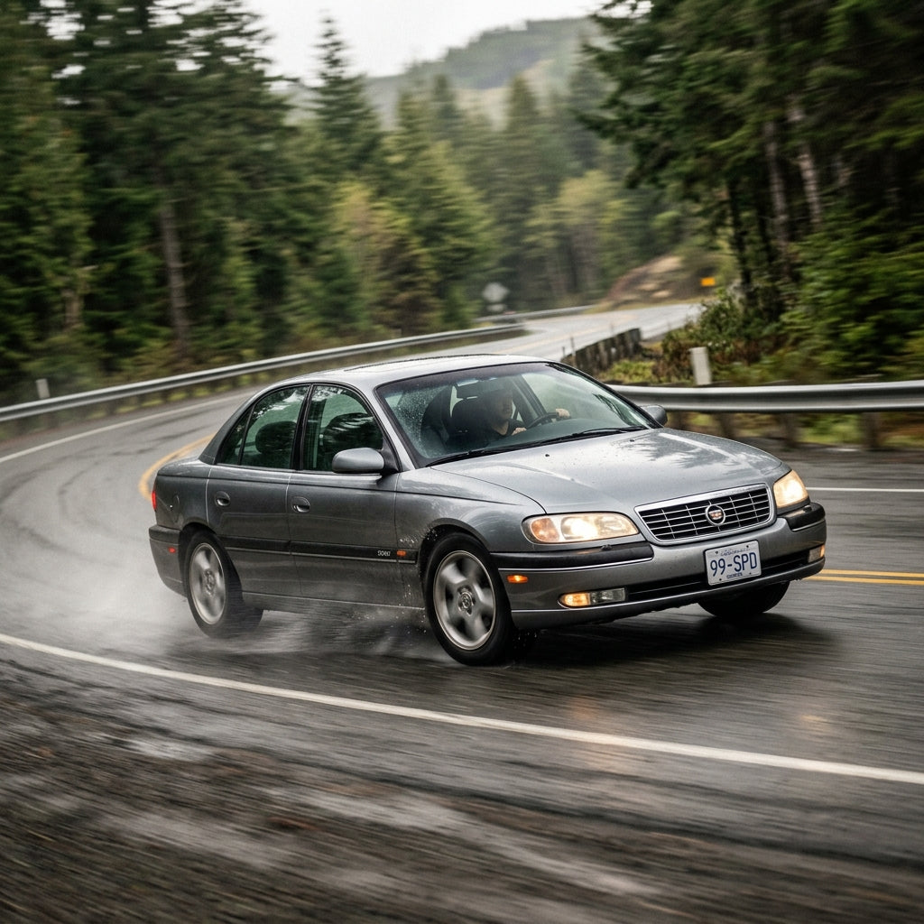 Action Shot: Cadillac Catera Driving Fast