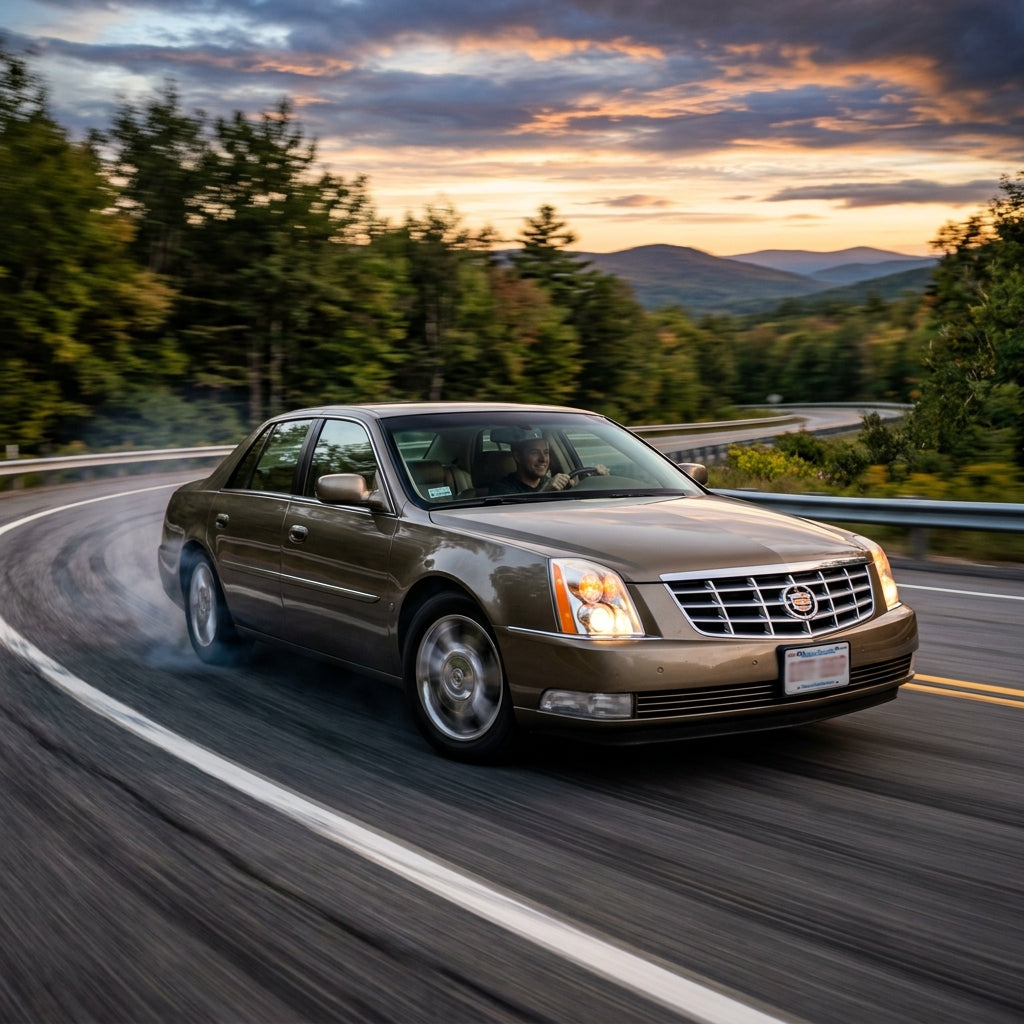 Action Shot: Cadillac DTS Driving Fast