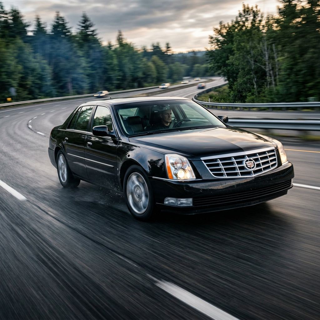 Action Shot: Cadillac DTS Driving Fast