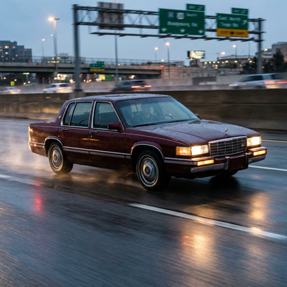 Action Shot: Cadillac DeVille,Eldorado Driving Fast