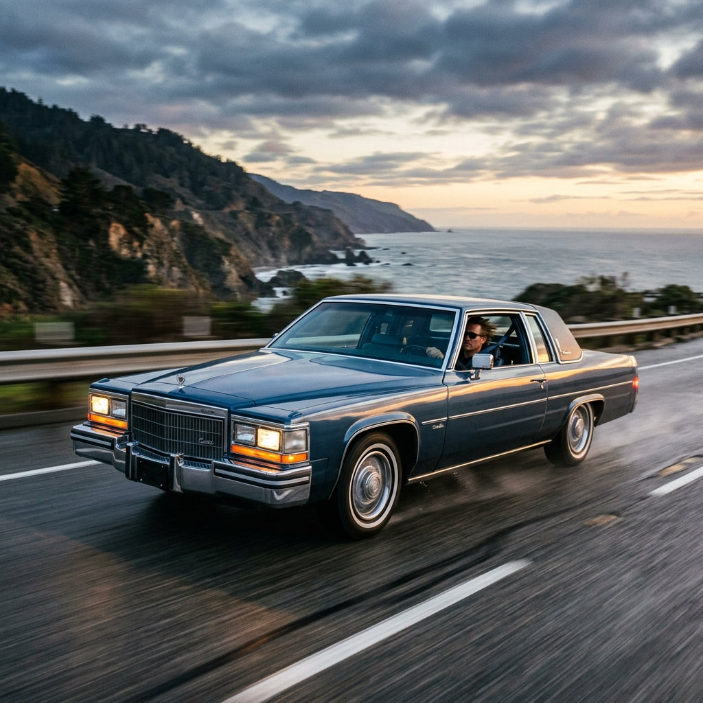 Action Shot: Cadillac Deville Driving Fast