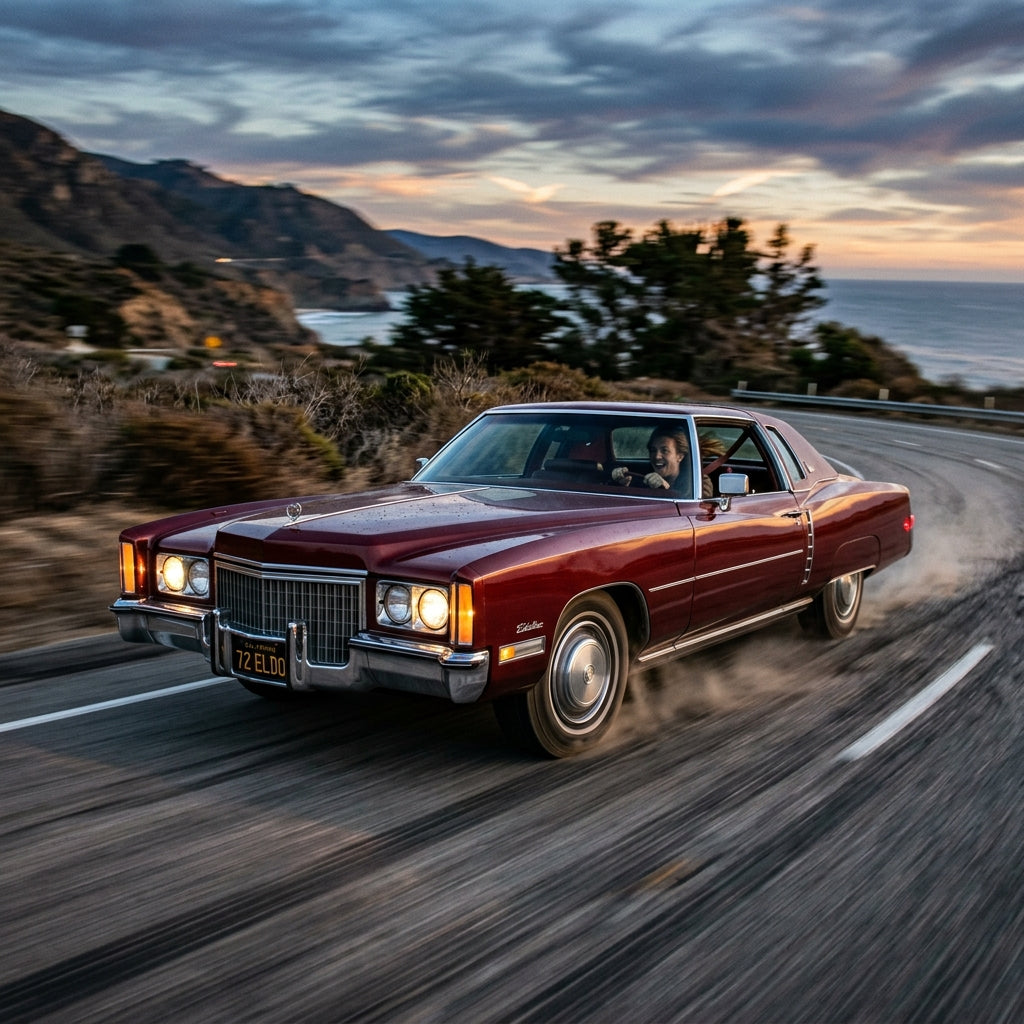 Action Shot: Cadillac Eldorado Driving Fast