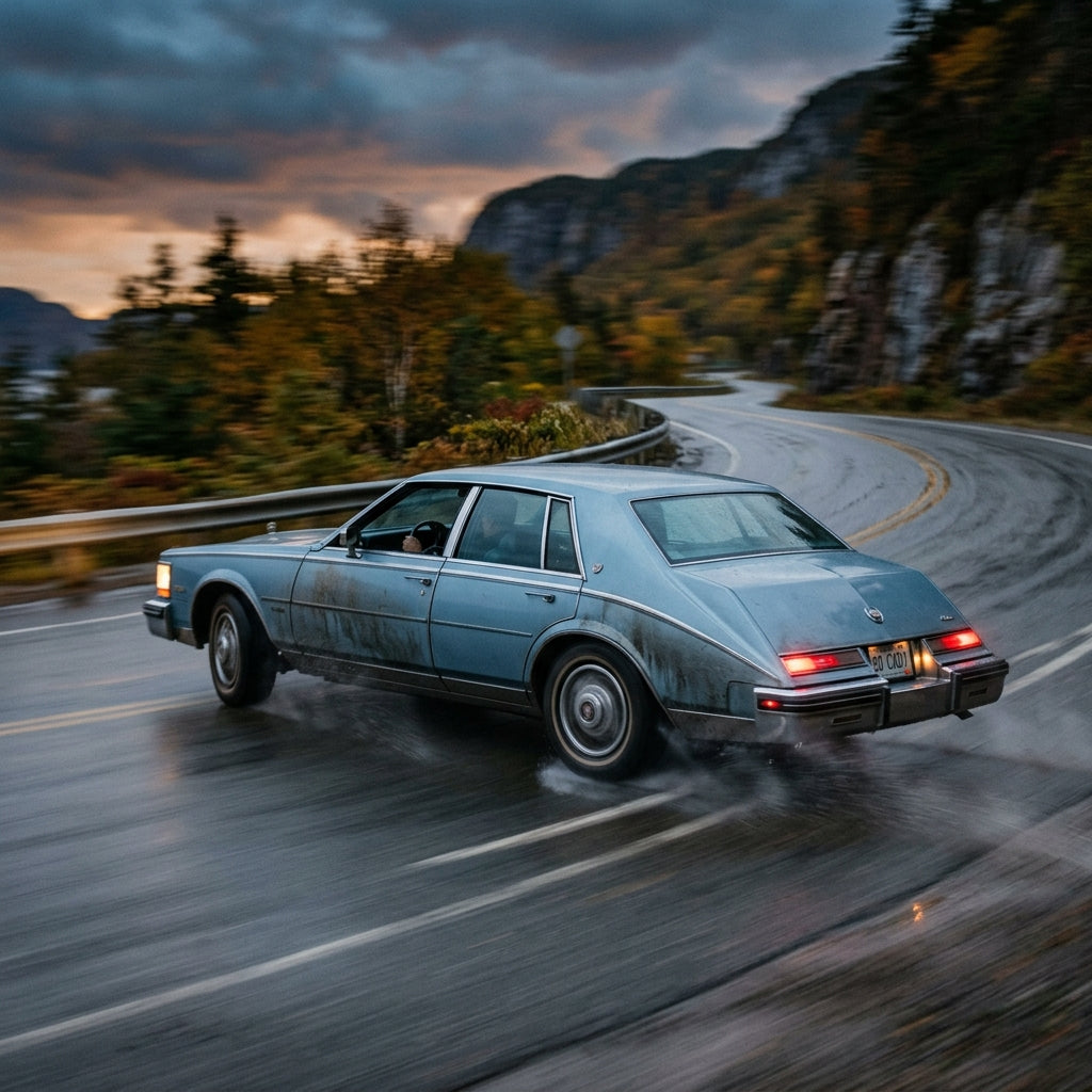 Action Shot: Cadillac Eldorado,Seville Driving Fast