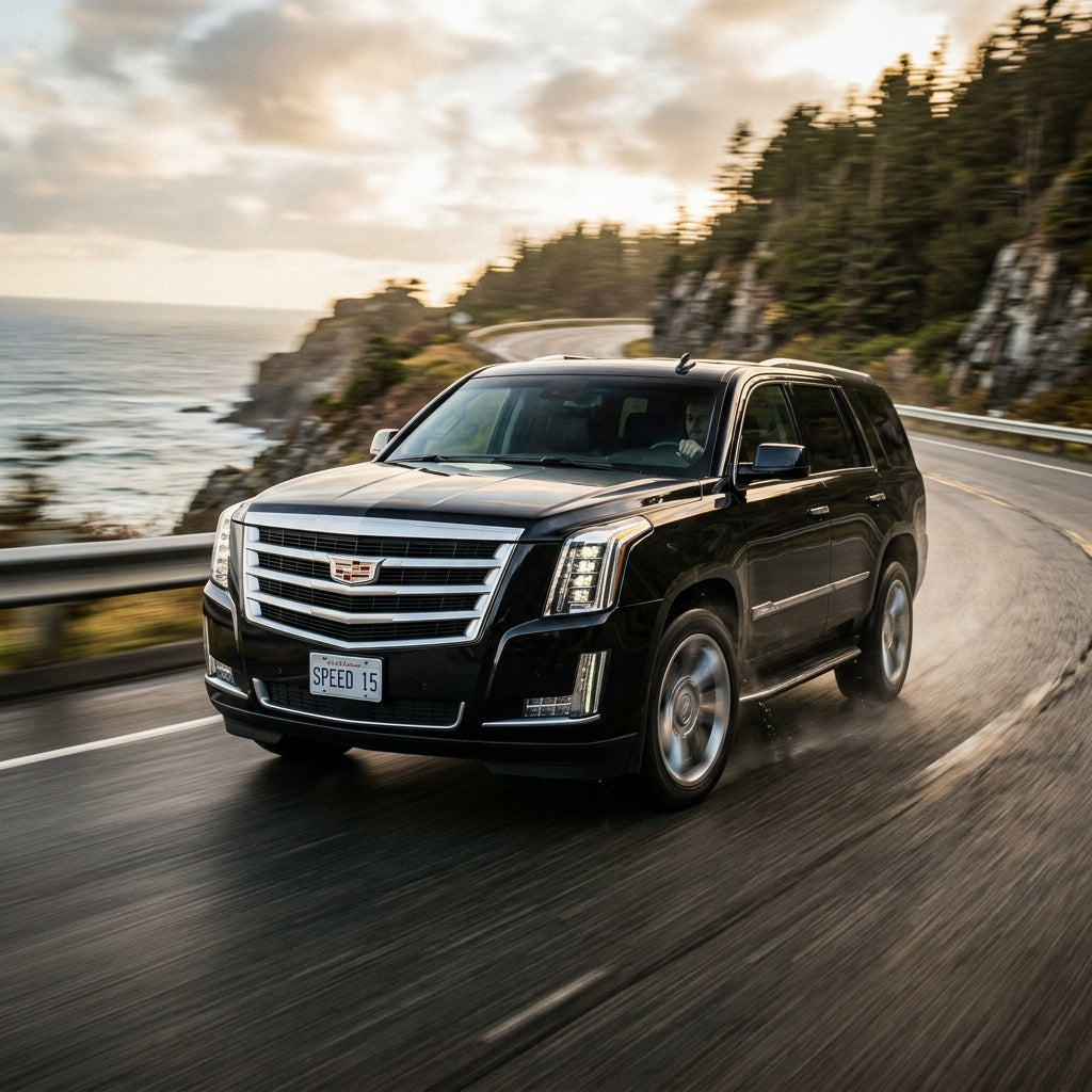 Action Shot: Cadillac Escalade Driving Fast