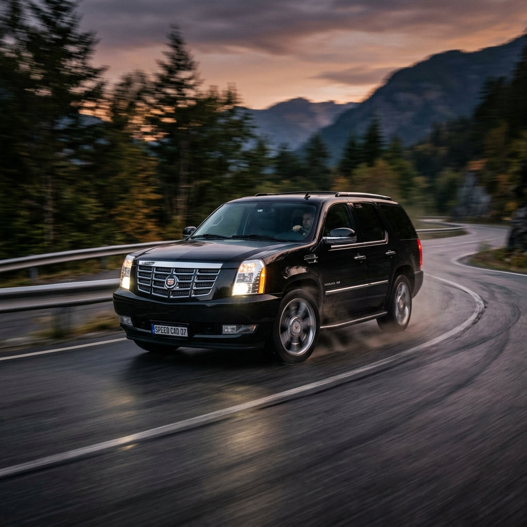 Action Shot: Cadillac Escalade Driving Fast
