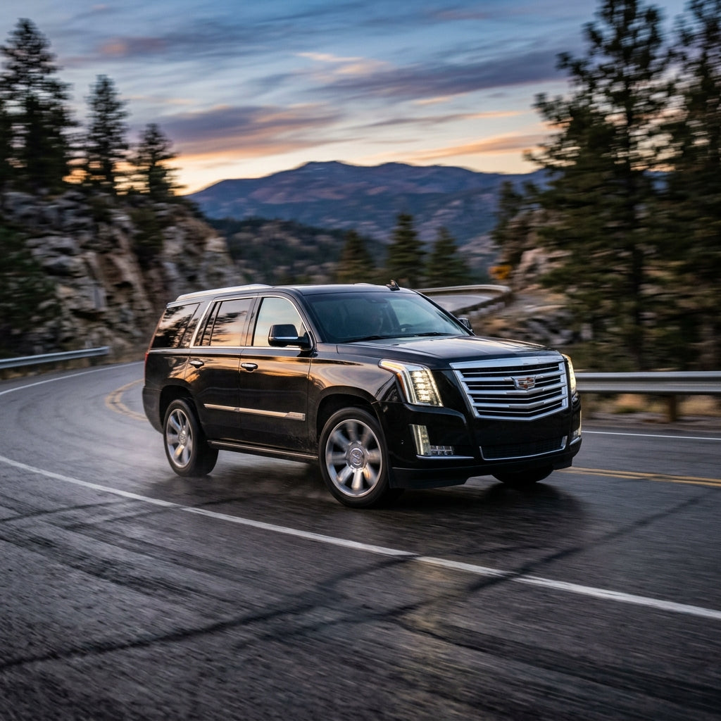 Action Shot: Cadillac Escalade Driving Fast