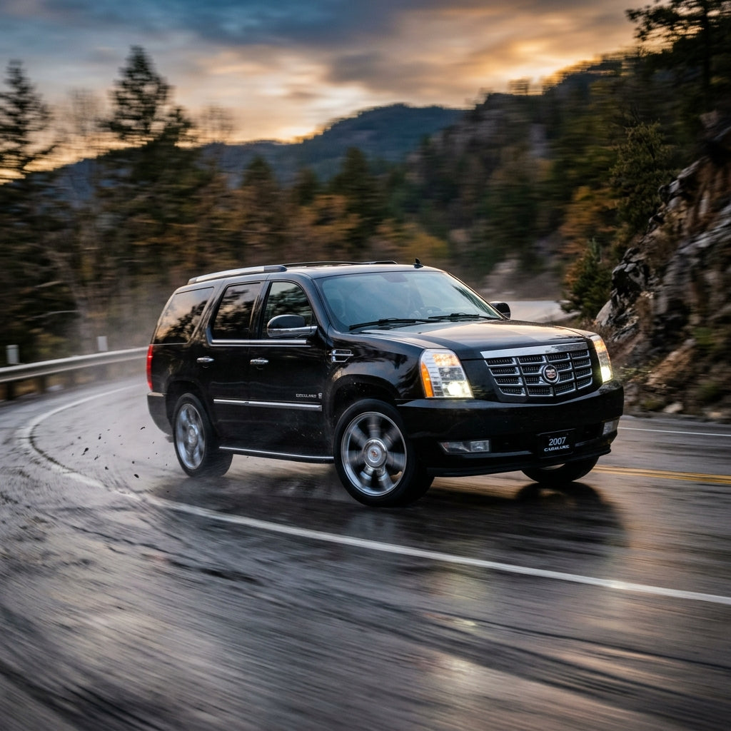 Action Shot: Cadillac Escalade Driving Fast