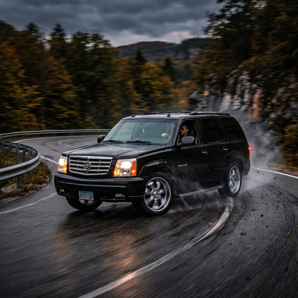 Action Shot: Cadillac Escalade Driving Fast