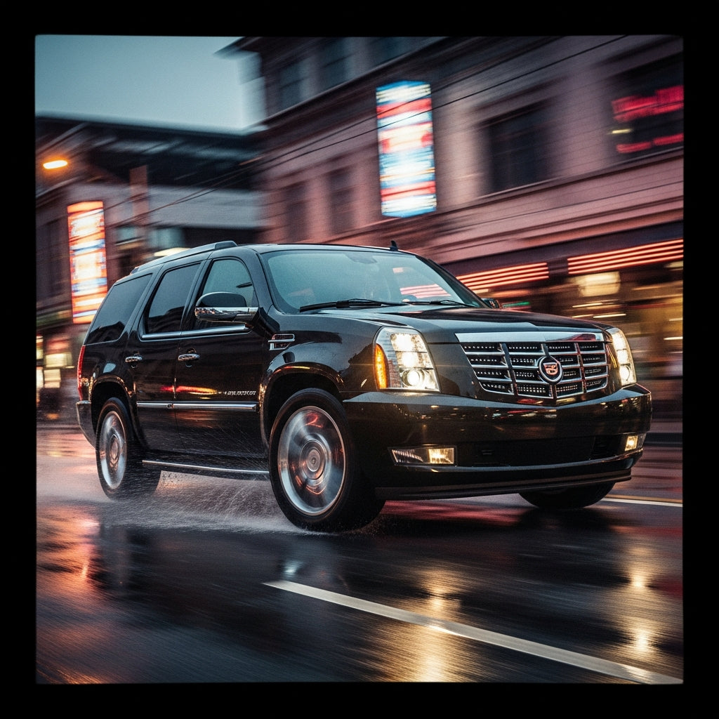 Action Shot: Cadillac Escalade Driving Fast