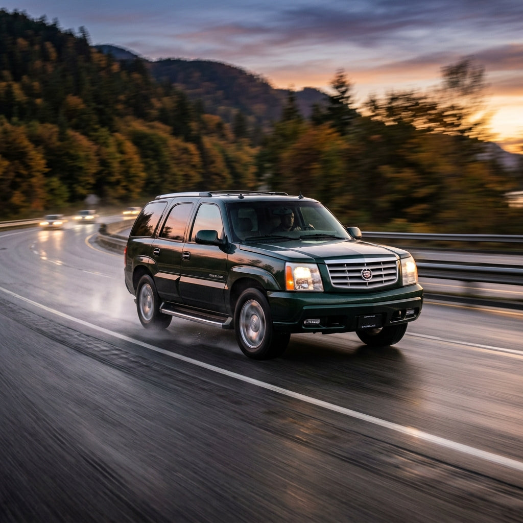 Action Shot: Cadillac Escalade Driving Fast