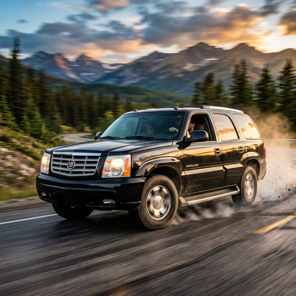 Action Shot: Cadillac Escalade Driving Fast