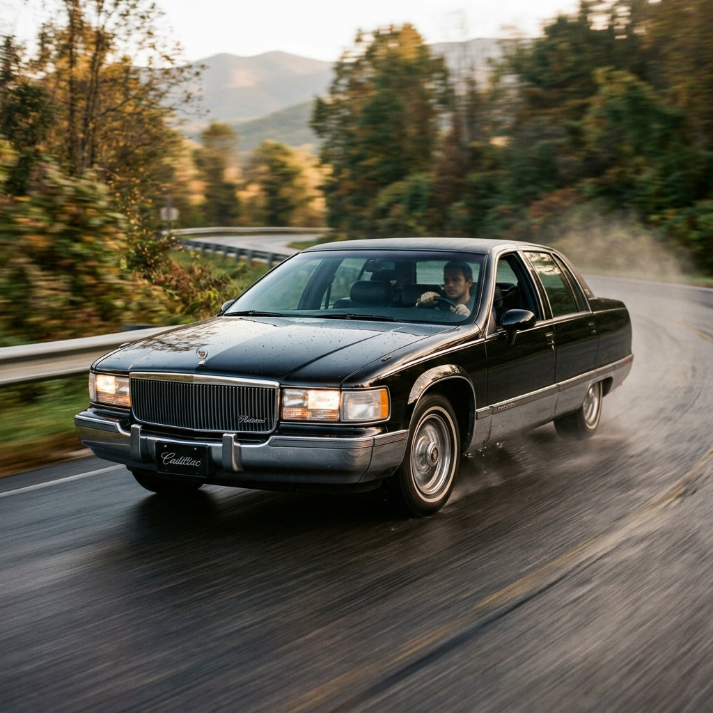 Action Shot: Cadillac Fleetwood Driving Fast