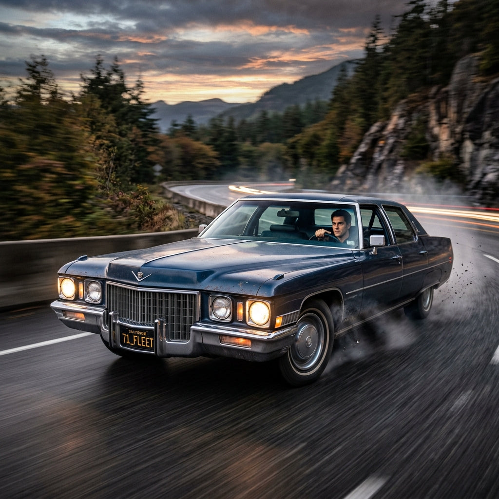 Action Shot: Cadillac Fleetwood Driving Fast