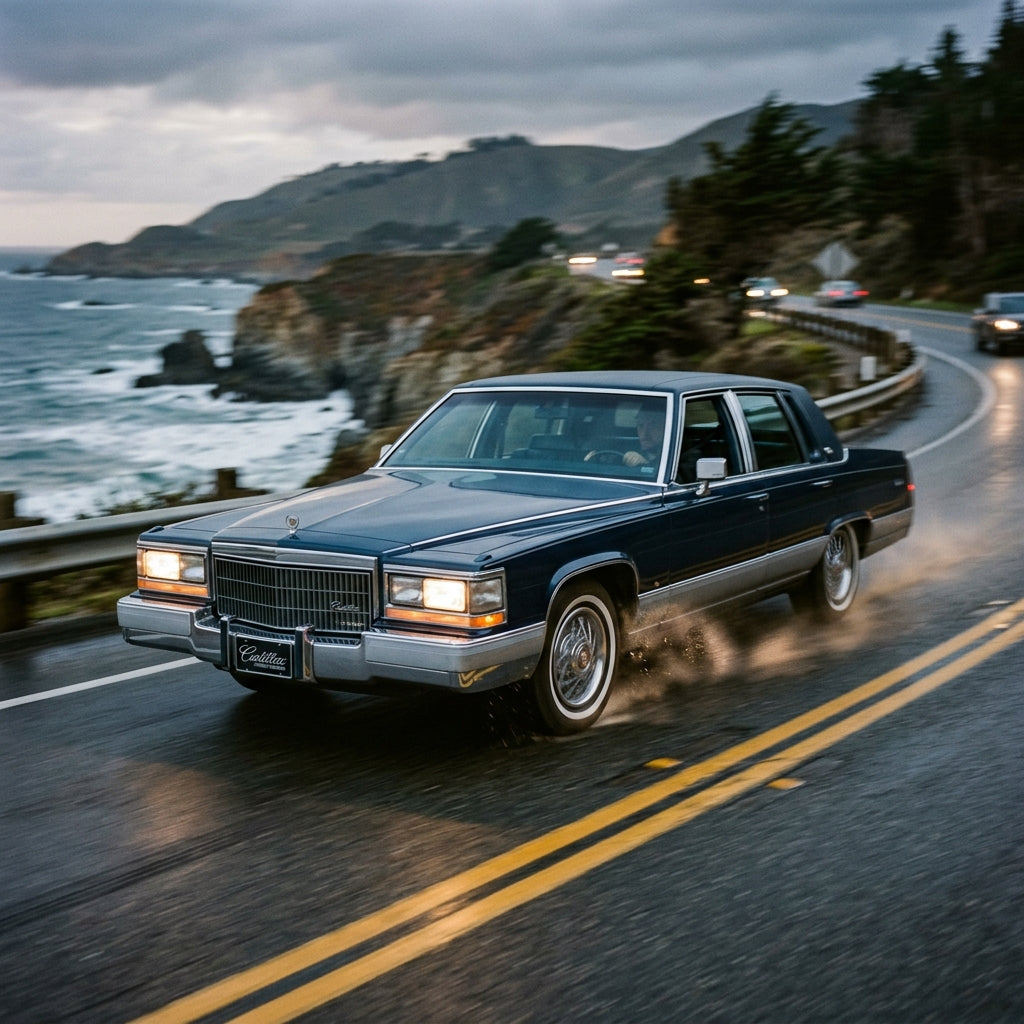 Action Shot: Cadillac Fleetwood Driving Fast