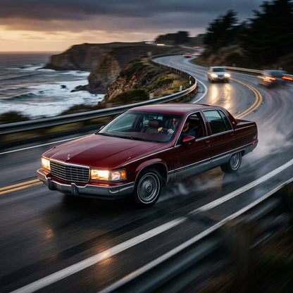 Action Shot: Cadillac Fleetwood Driving Fast