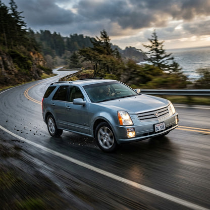 Action Shot: Cadillac SRX Driving Fast