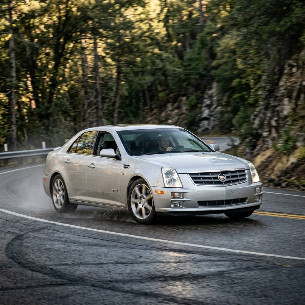 Action Shot: Cadillac STS Driving Fast