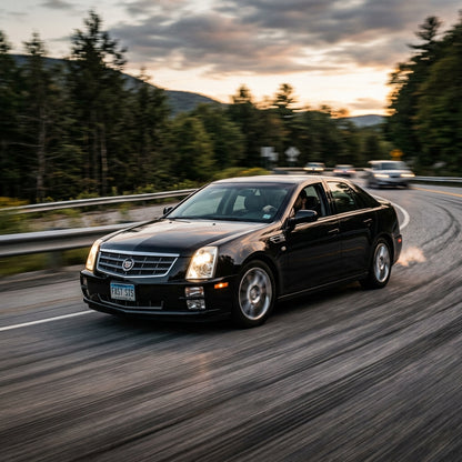 Action Shot: Cadillac STS Driving Fast