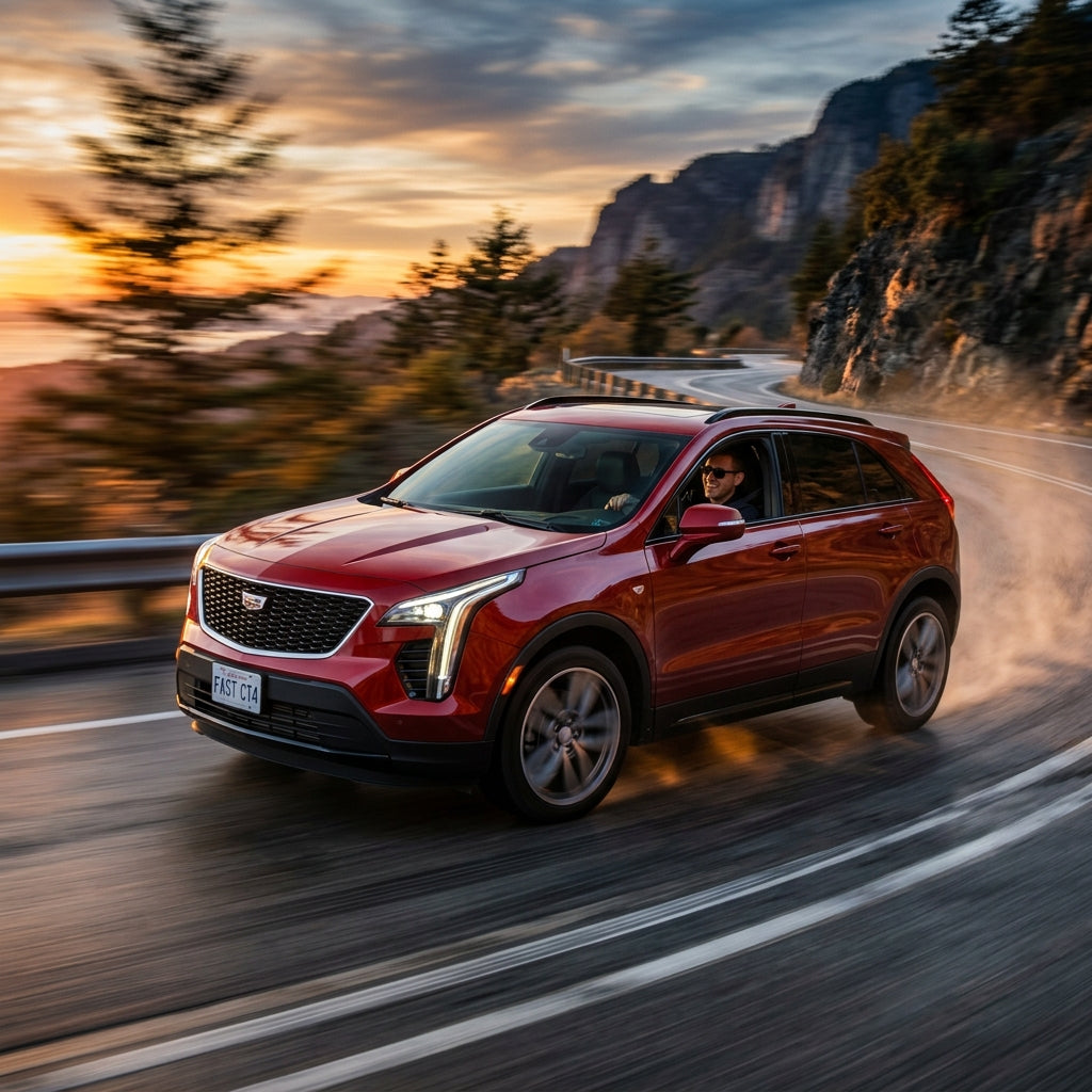 Action Shot: Cadillac XT4 Driving Fast
