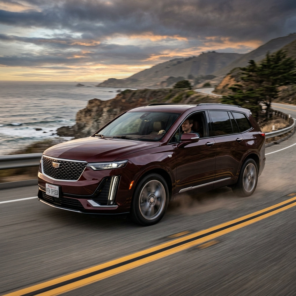 Action Shot: Cadillac XT6 Driving Fast