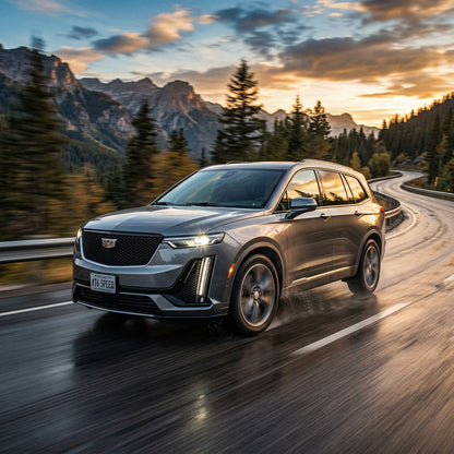 Action Shot: Cadillac XT6 Driving Fast