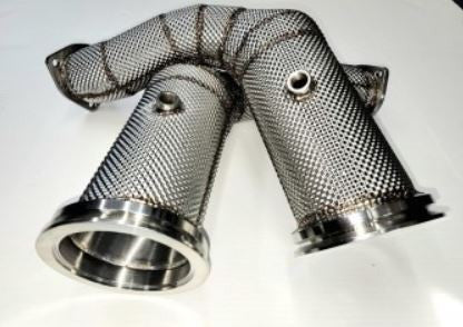 Catless Downpipes with heat Shields For Audi S8 RS6 RS7 (2019-2021) with 4.0 V8 Engine