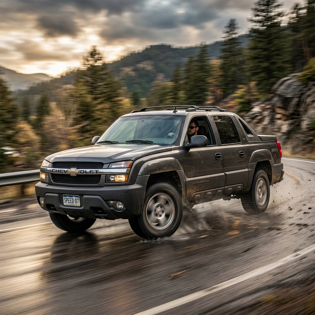 Action Shot: Chevrolet Avalanche Driving Fast