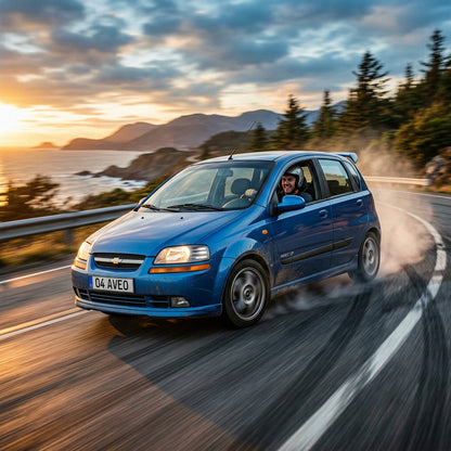 Action Shot: Chevrolet Aveo Driving Fast