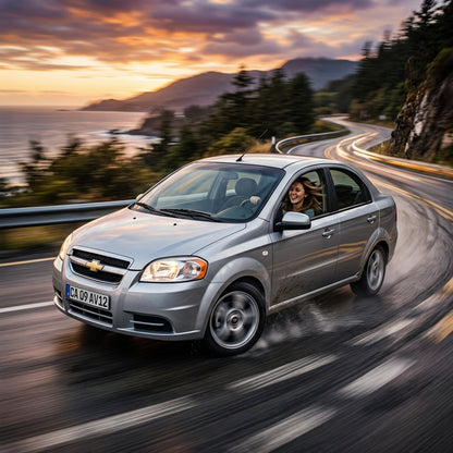Action Shot: Chevrolet Aveo Driving Fast