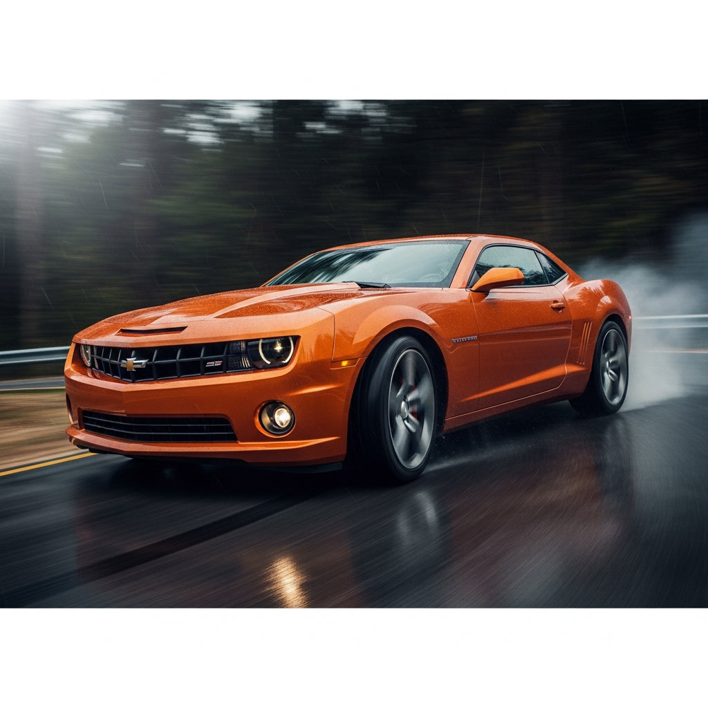 Action Shot: Chevrolet Camaro Driving Fast