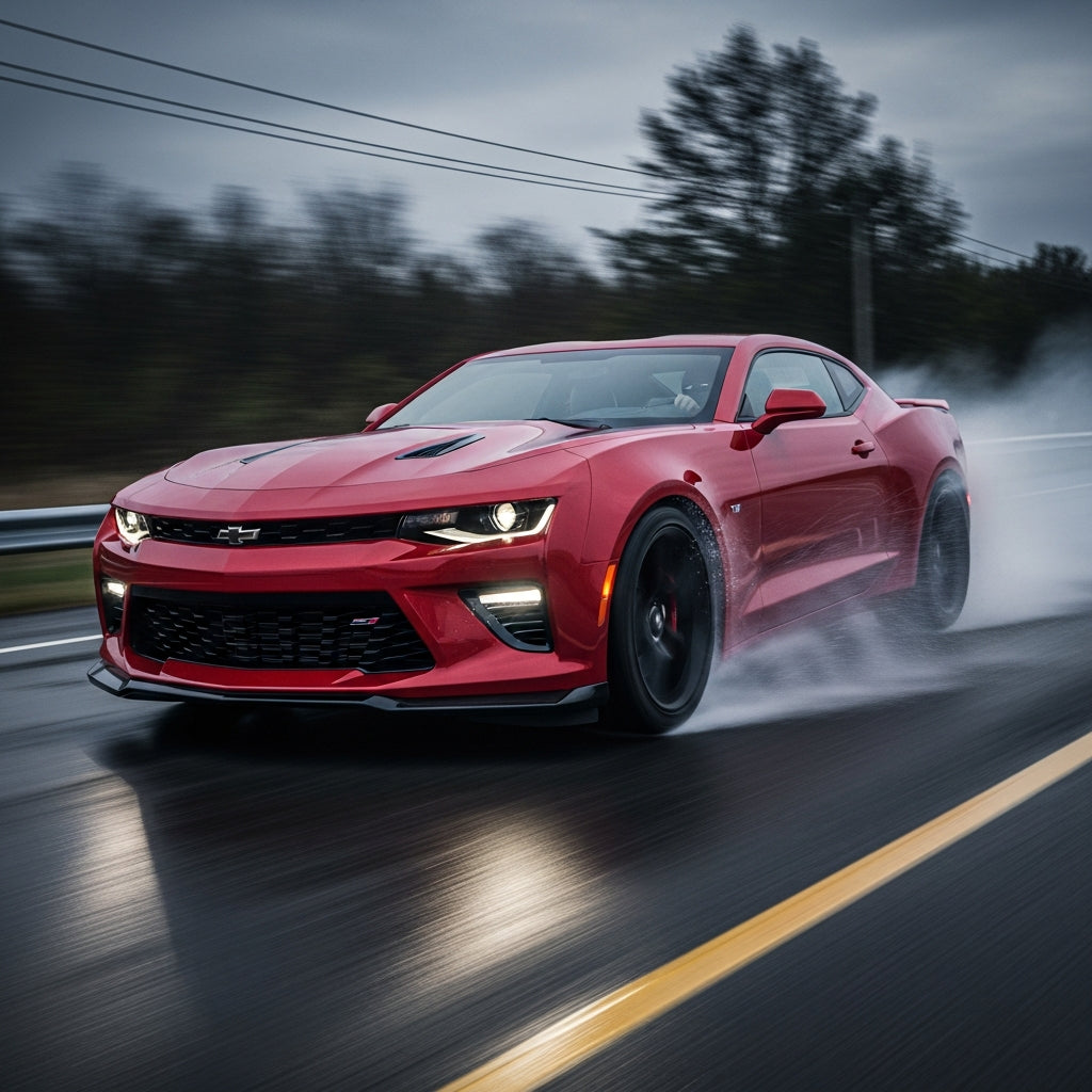 Action Shot: Chevrolet Camaro Driving Fast