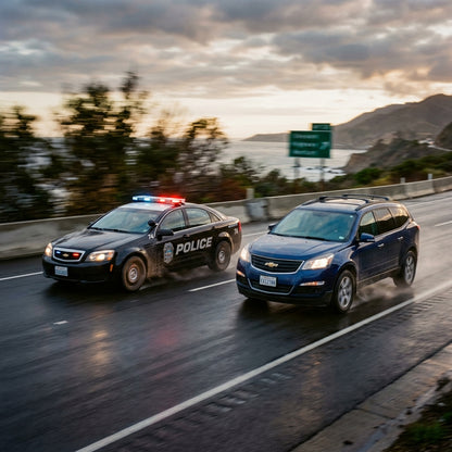 Action Shot: Chevrolet Caprice,Traverse Driving Fast