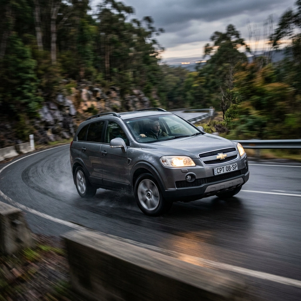 Action Shot: Chevrolet Captiva Driving Fast