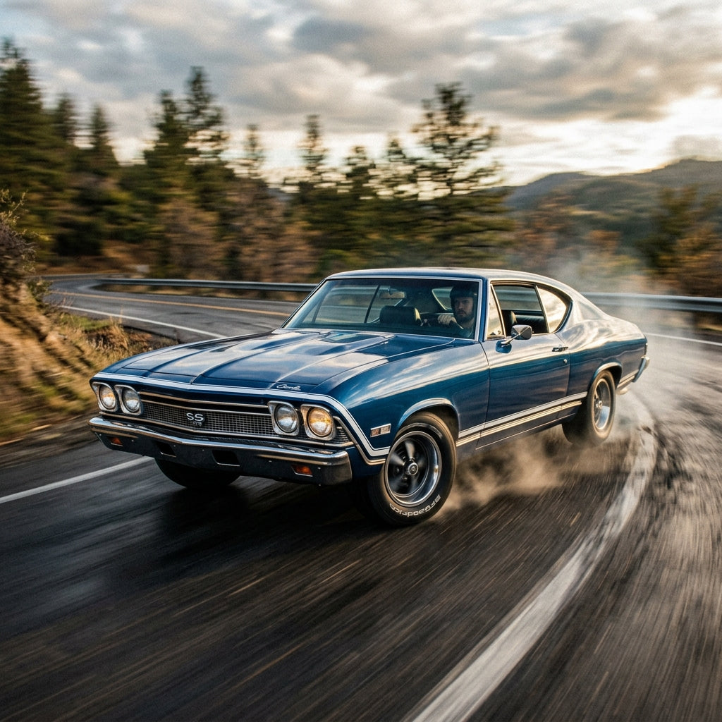 Action Shot: Chevrolet Chevelle Driving Fast