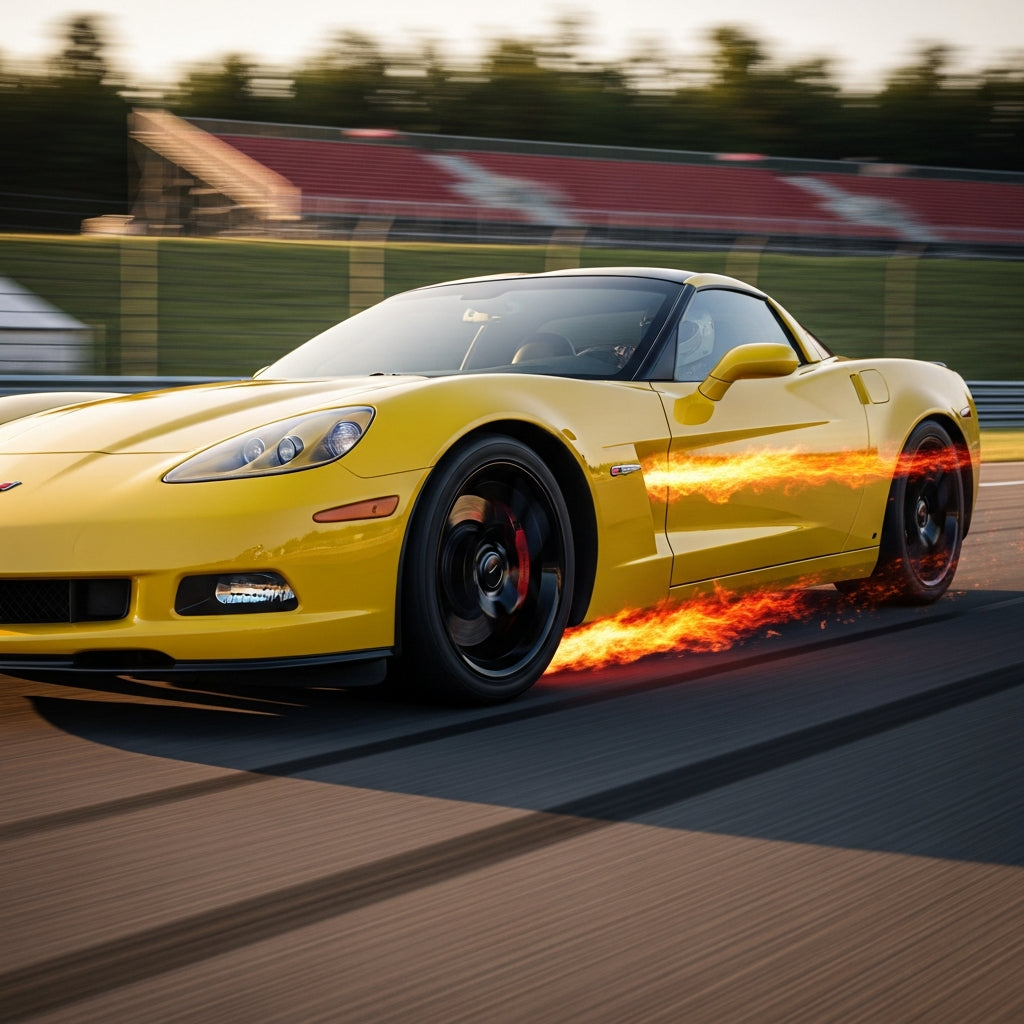 Action Shot: Chevrolet Corvette Driving Fast