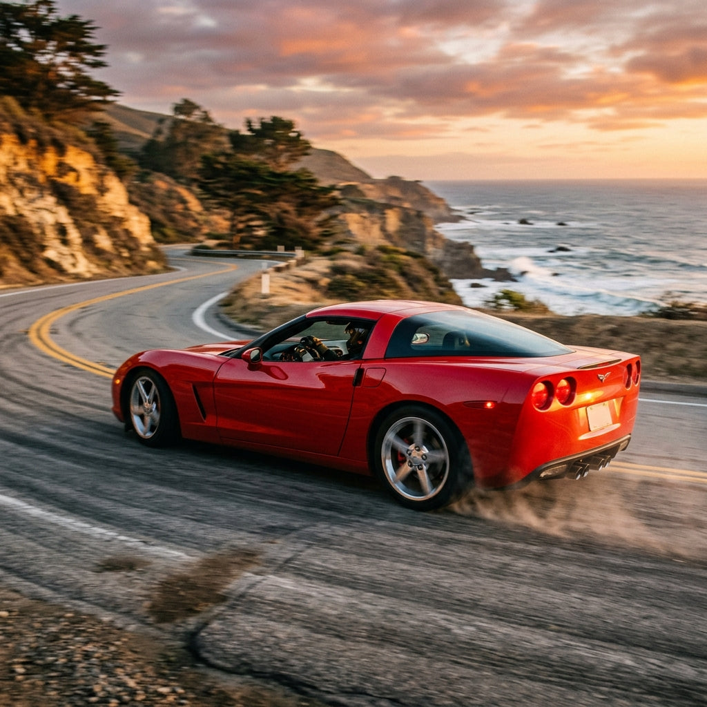 Action Shot: Chevrolet Corvette Driving Fast