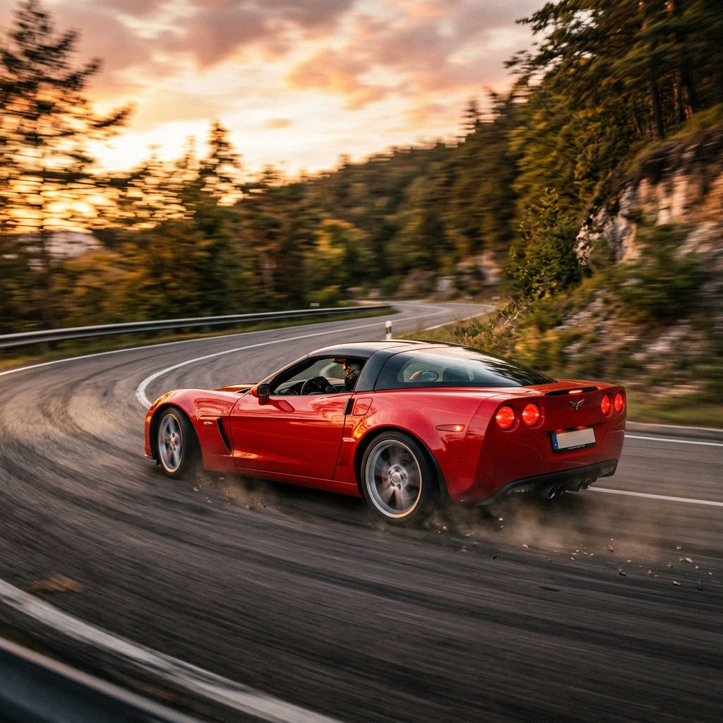 Action Shot: Chevrolet Corvette Driving Fast