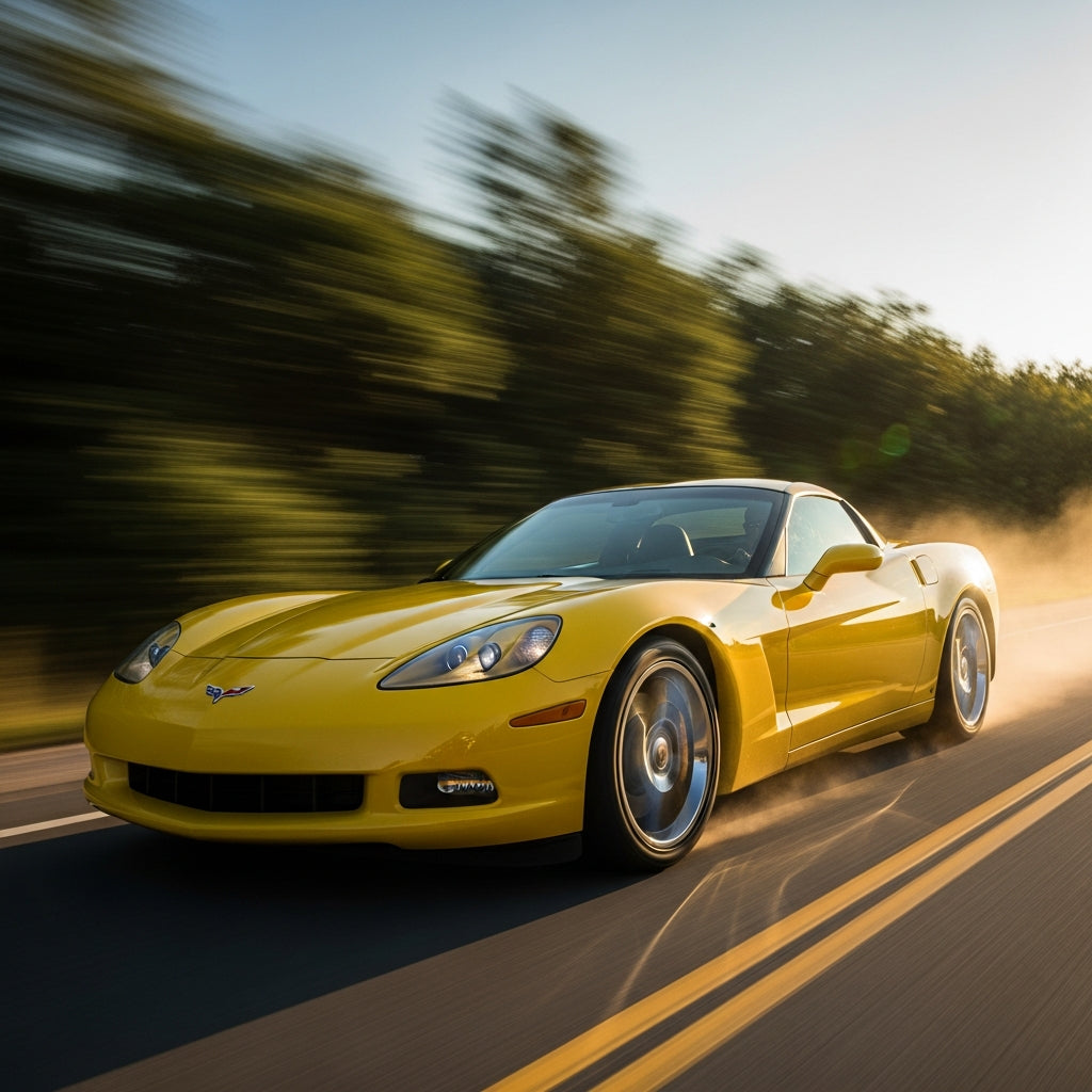 Action Shot: Chevrolet Corvette Driving Fast