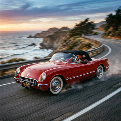 Action Shot: Chevrolet Corvette Driving Fast