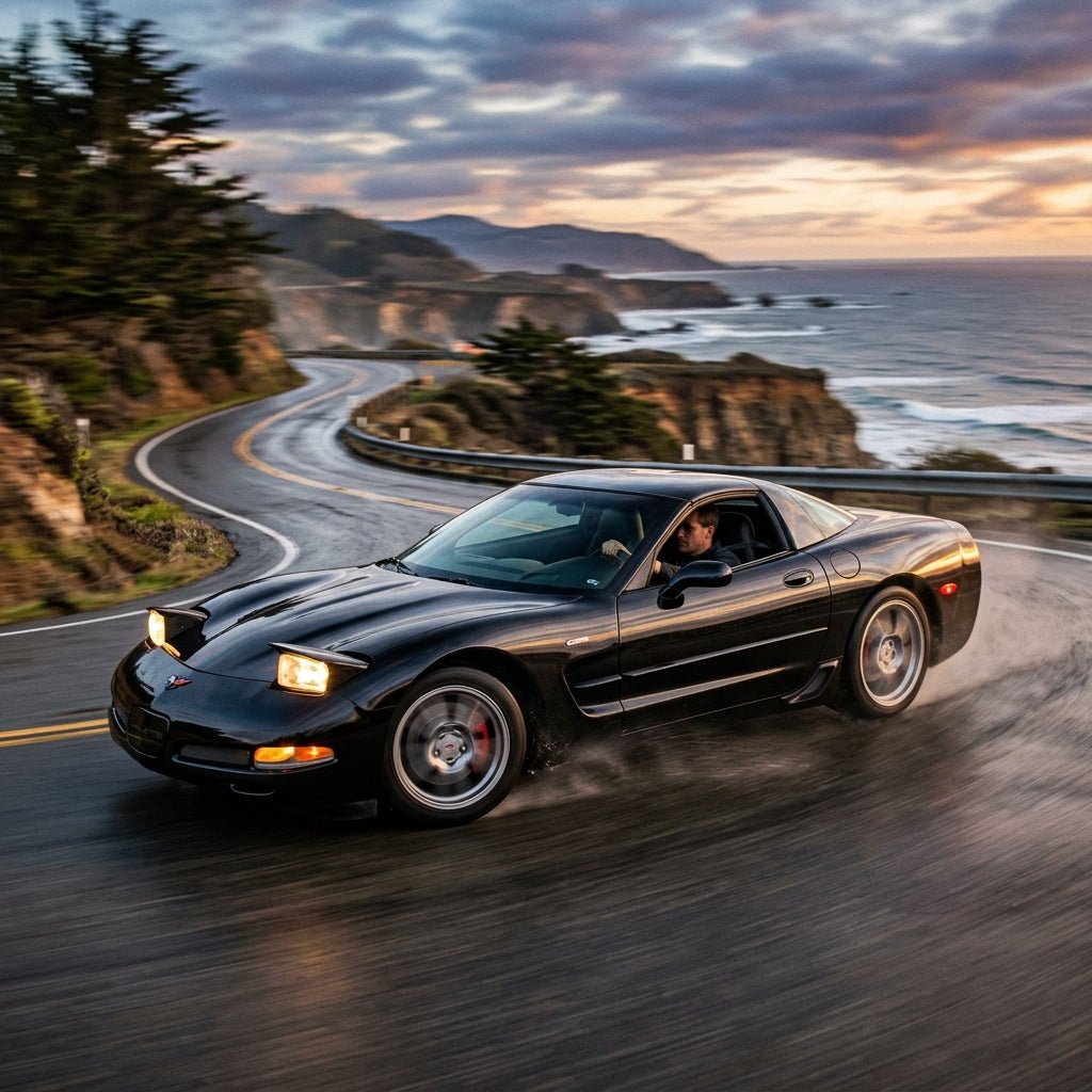 Action Shot: Chevrolet Corvette Driving Fast
