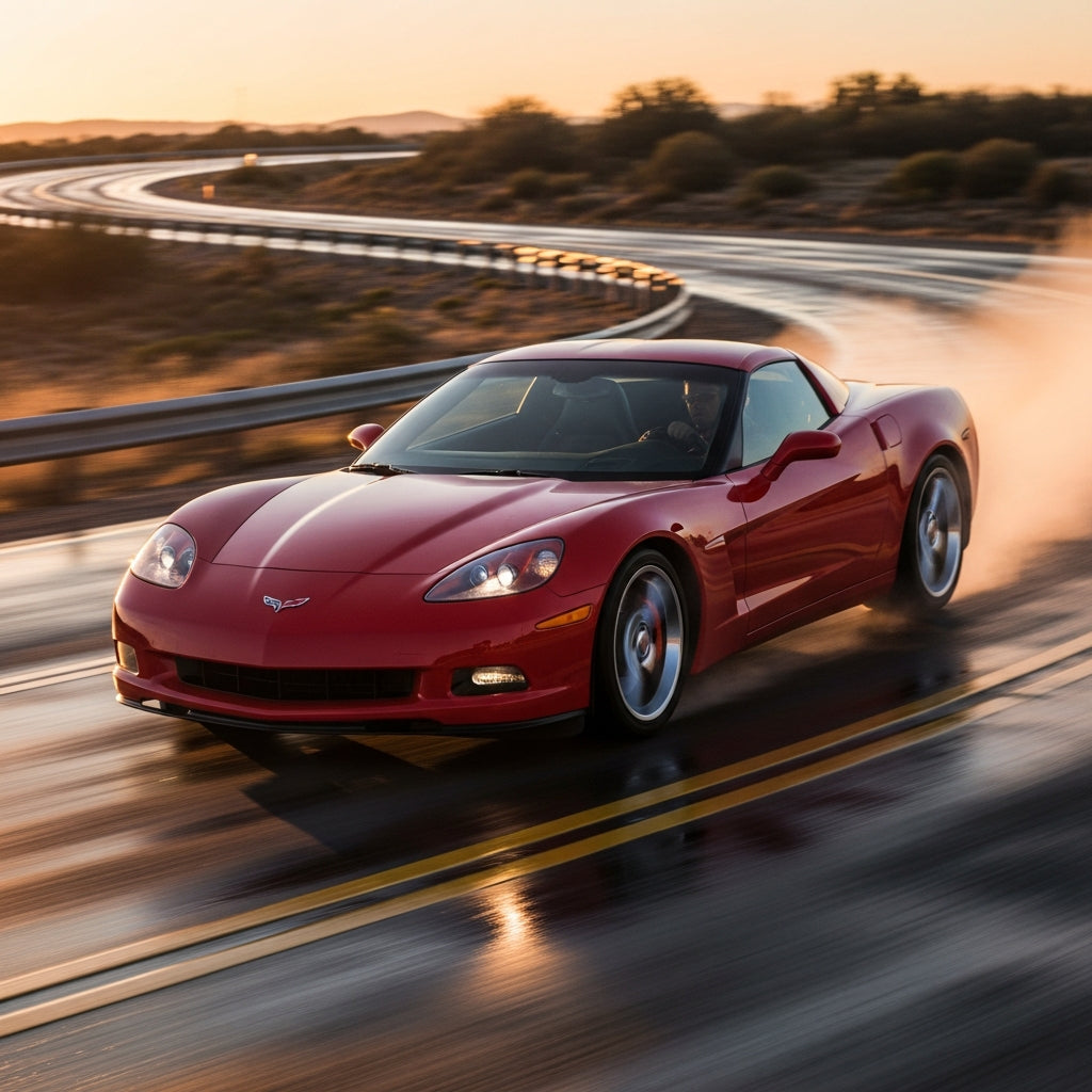 Action Shot: Chevrolet Corvette Driving Fast