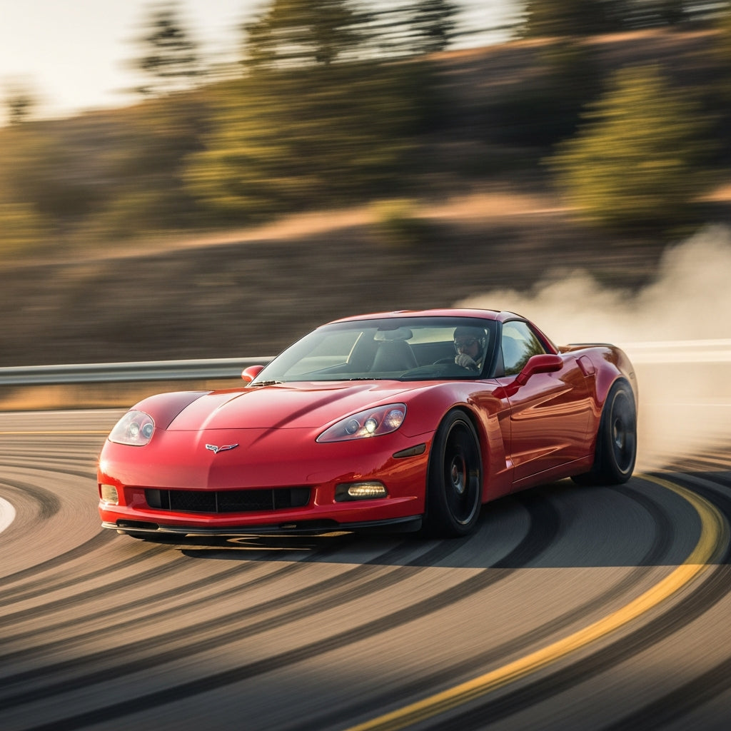 Action Shot: Chevrolet Corvette Driving Fast