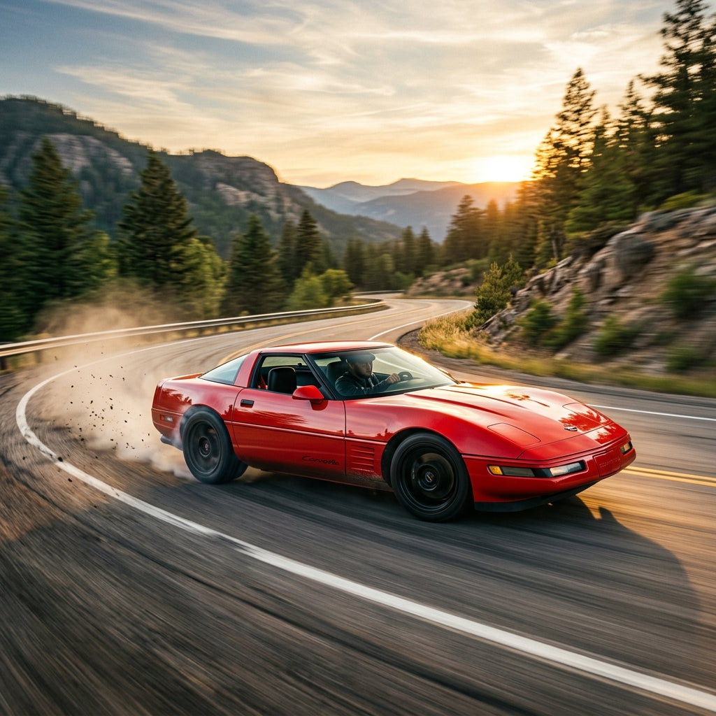 Action Shot: Chevrolet Corvette Driving Fast